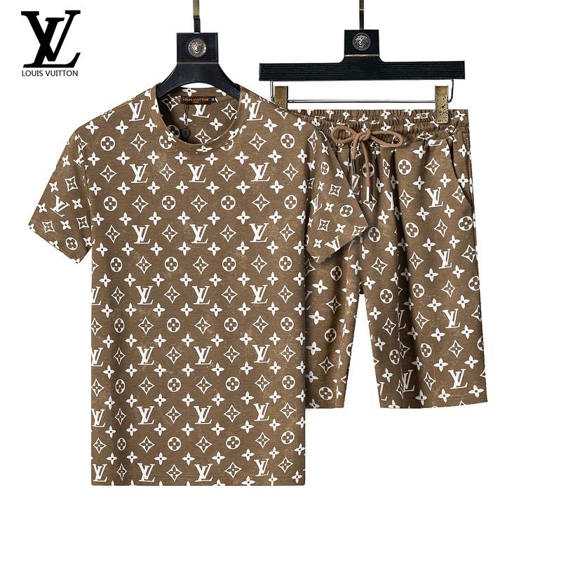 Wholesale Cheap L.ouis Vuitton Short Sleeve Designer Tracksuits for Sale
