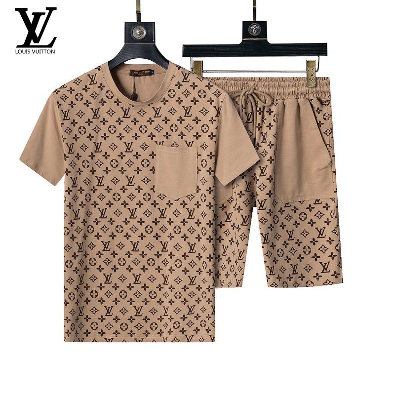 Wholesale Cheap L.ouis Vuitton Short Sleeve Designer Tracksuits for Sale