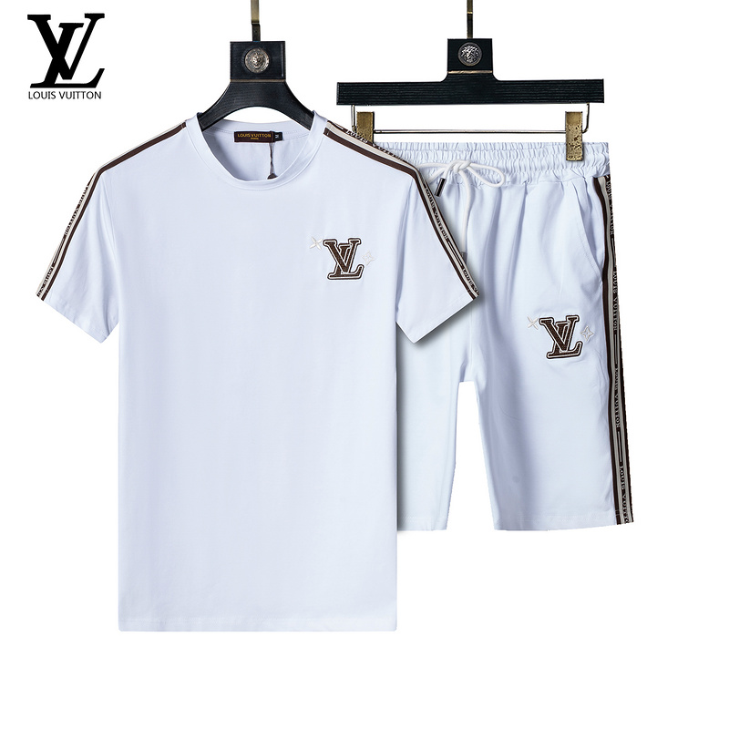 Wholesale Cheap L.ouis Vuitton Short Sleeve Designer Tracksuits for Sale