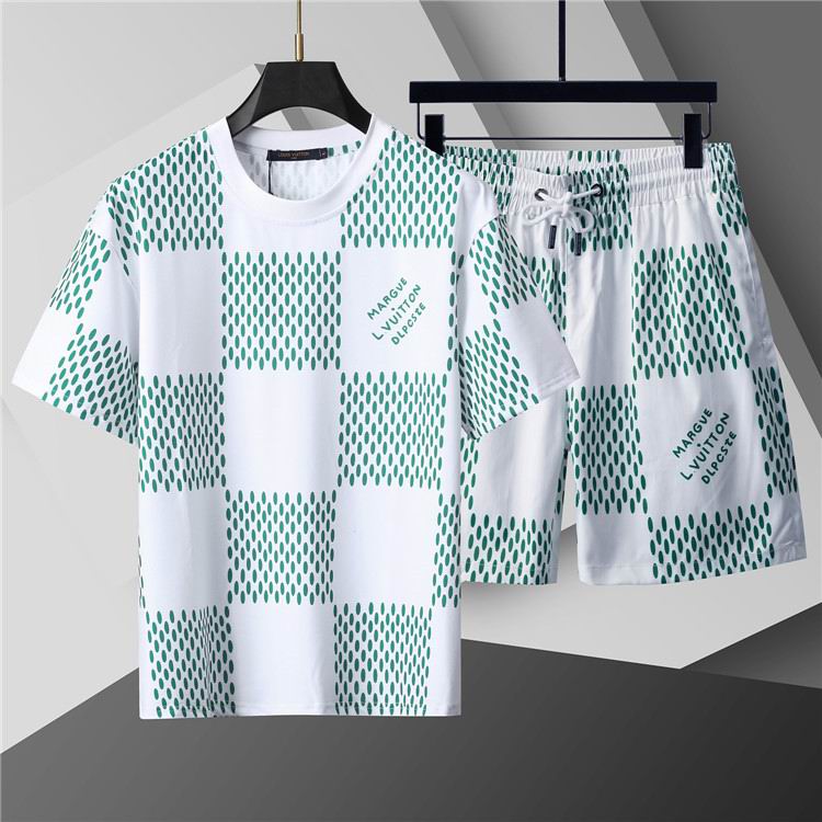 Wholesale Cheap L.ouis Vuitton Short Sleeve Designer Tracksuits for Sale