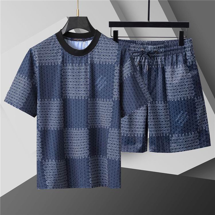 Wholesale Cheap L.ouis Vuitton Short Sleeve Designer Tracksuits for Sale