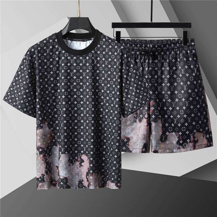 Wholesale Cheap L.ouis Vuitton Short Sleeve Designer Tracksuits for Sale