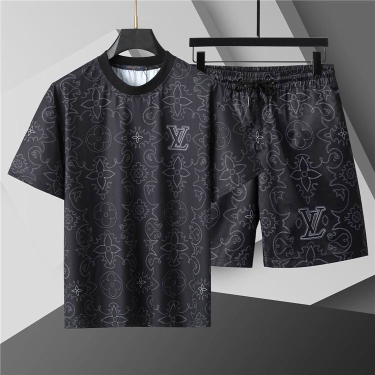Wholesale Cheap L.ouis Vuitton Short Sleeve Designer Tracksuits for Sale