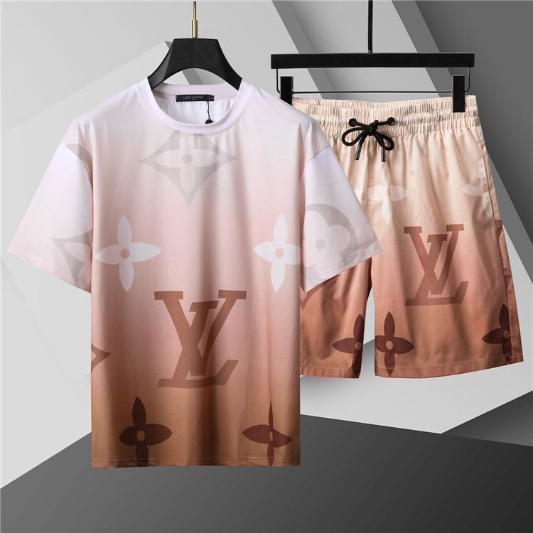 Wholesale Cheap L.ouis Vuitton Short Sleeve Designer Tracksuits for Sale