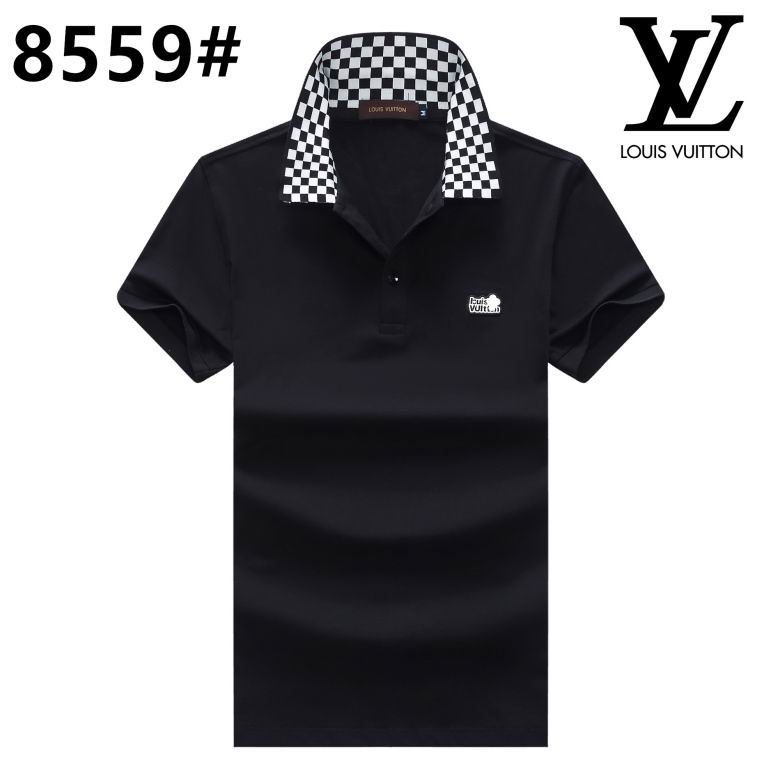 Wholesale Cheap High-quality men LV Short Sleeve Lapel Replica Designer T Shirts for Sale