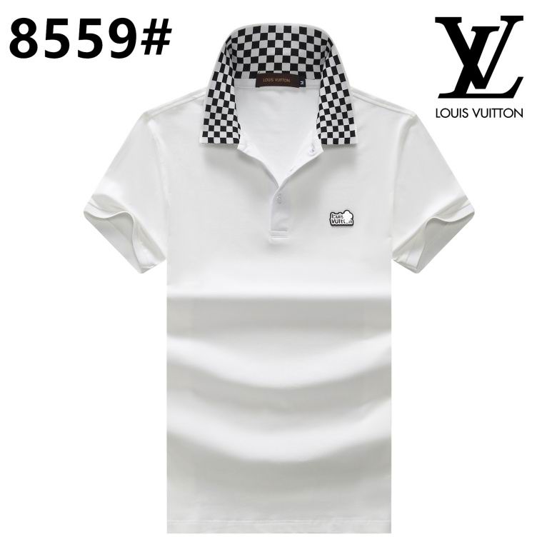 Wholesale Cheap High-quality men LV Short Sleeve Lapel Replica Designer T Shirts for Sale