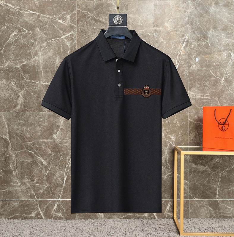 Wholesale Cheap High-quality men LV Short Sleeve Lapel Replica Designer T Shirts for Sale