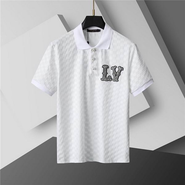 Wholesale Cheap High-quality men LV Short Sleeve Lapel Replica Designer T Shirts for Sale
