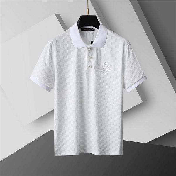 Wholesale Cheap High-quality men LV Short Sleeve Lapel Replica Designer T Shirts for Sale
