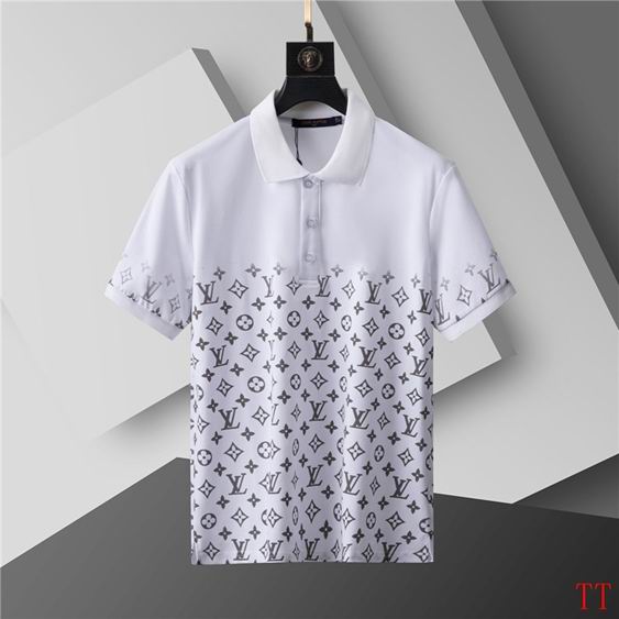 Wholesale Cheap High-quality men LV Short Sleeve Lapel Replica Designer T Shirts for Sale