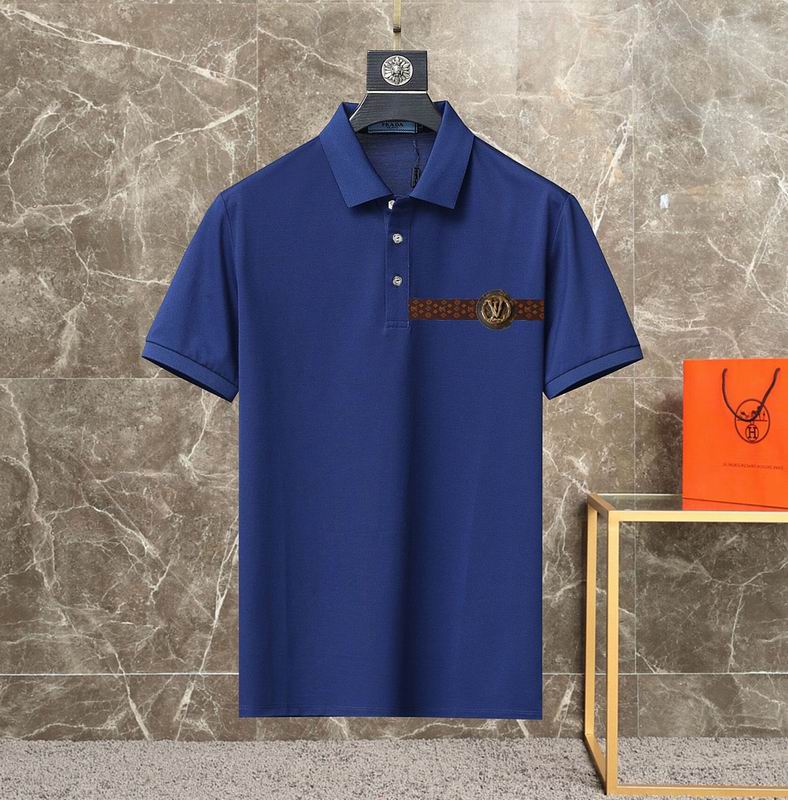 Wholesale Cheap High-quality men LV Short Sleeve Lapel Replica Designer T Shirts for Sale
