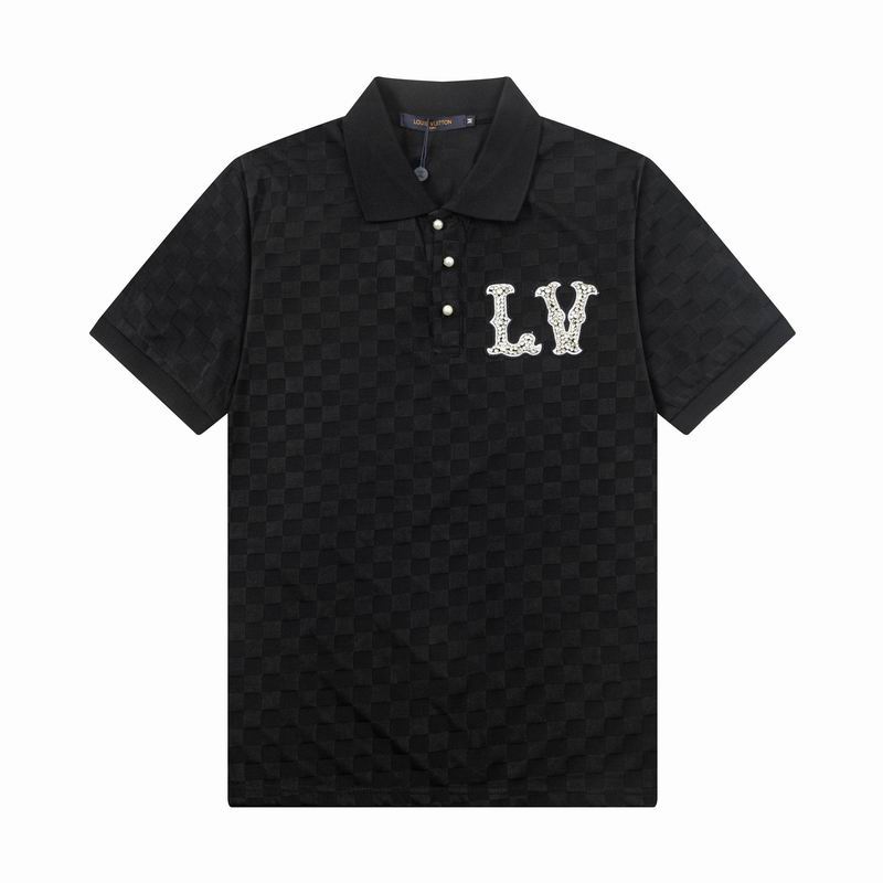 Wholesale Cheap High-quality men LV Short Sleeve Lapel Replica Designer T Shirts for Sale