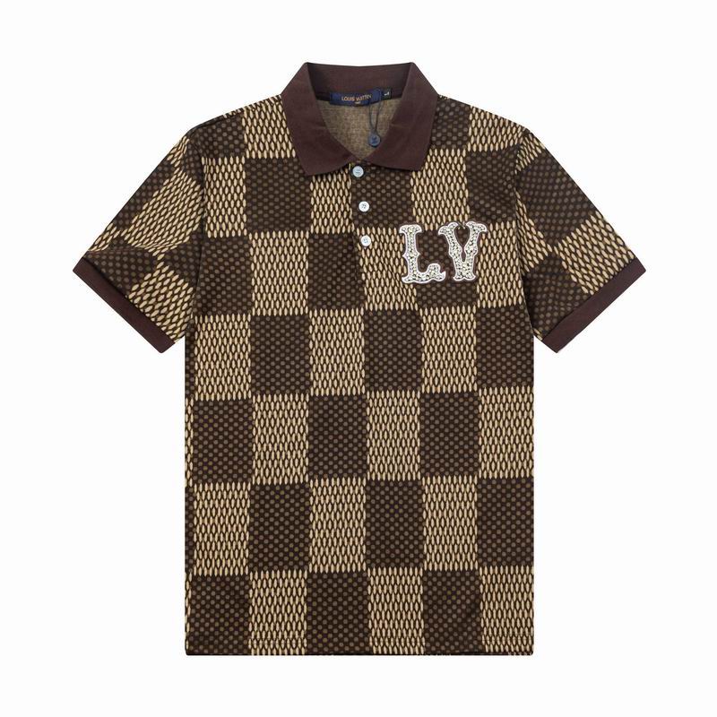 Wholesale Cheap High-quality men LV Short Sleeve Lapel Replica Designer T Shirts for Sale
