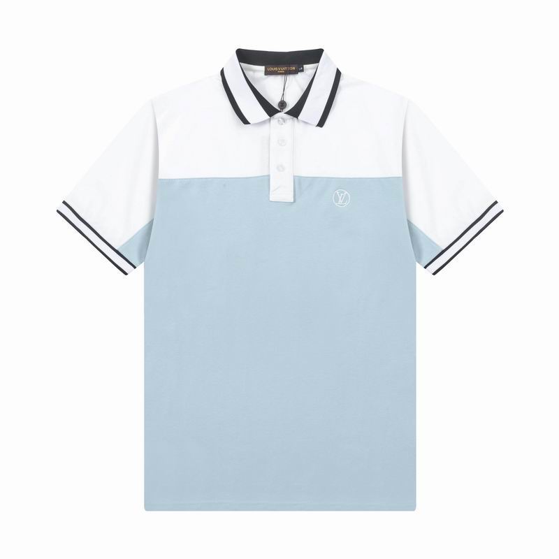 Wholesale Cheap High-quality men LV Short Sleeve Lapel Replica Designer T Shirts for Sale