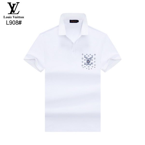 Wholesale Cheap High-quality men LV Short Sleeve Lapel Replica Designer T Shirts for Sale