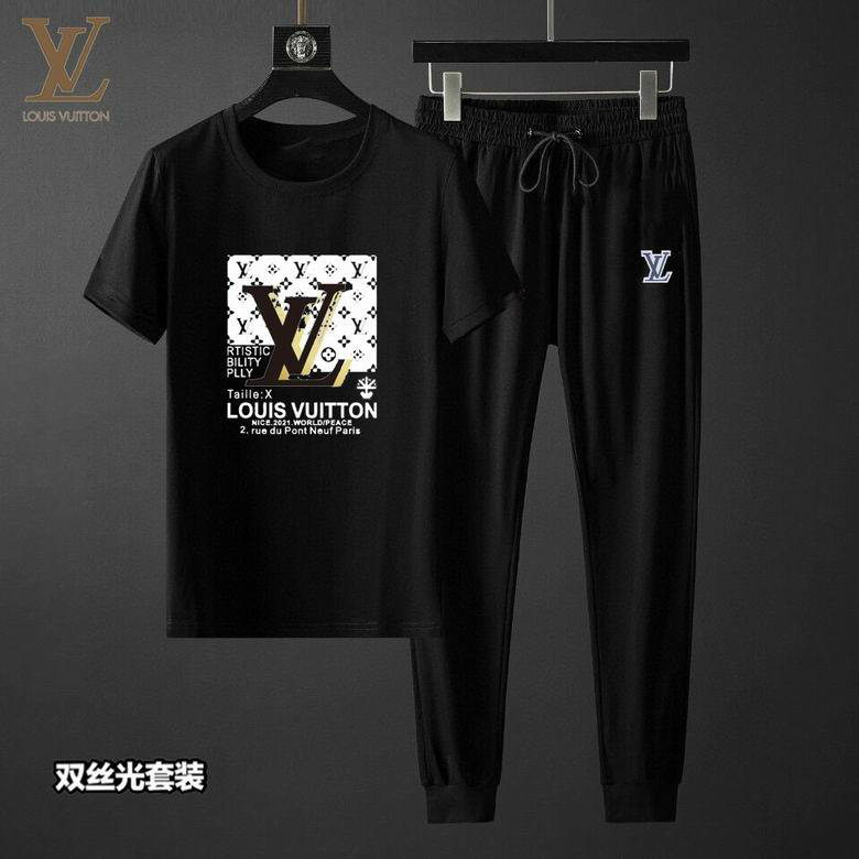 Wholesale Cheap Louis Vuitton Short Sleeve Tracksuits for Sale