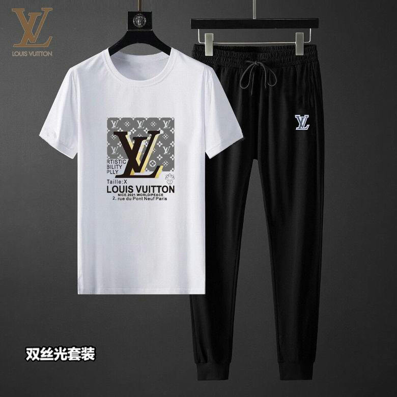 Wholesale Cheap Louis Vuitton Short Sleeve Tracksuits for Sale