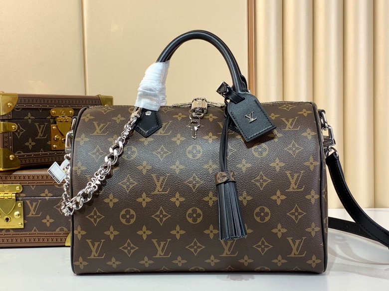 Wholesale High Quality AAA Louis Vuitton Speedy Soft 30 Dark Monogram Women's Tote Shoulder Replica Bags for Sale
