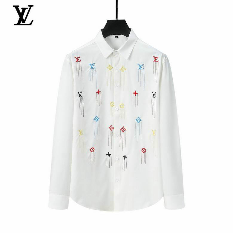 Wholesale Cheap Louis Vuitton Lv Long Sleeve MEN Shirts for Sale
