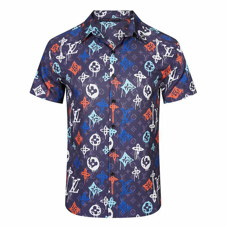 Wholesale Cheap LV Designer Shorts Sleeve Shirts for Sale