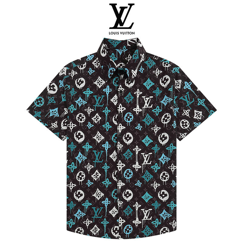 Wholesale Cheap LV Designer Shorts Sleeve Shirts for Sale