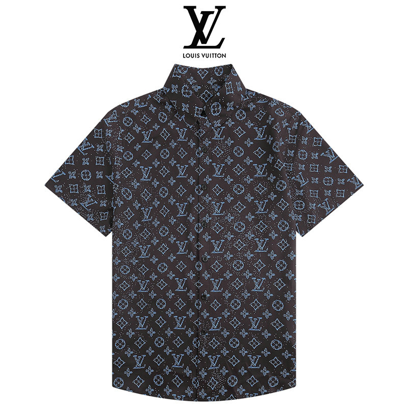 Wholesale Cheap LV Designer Shorts Sleeve Shirts for Sale