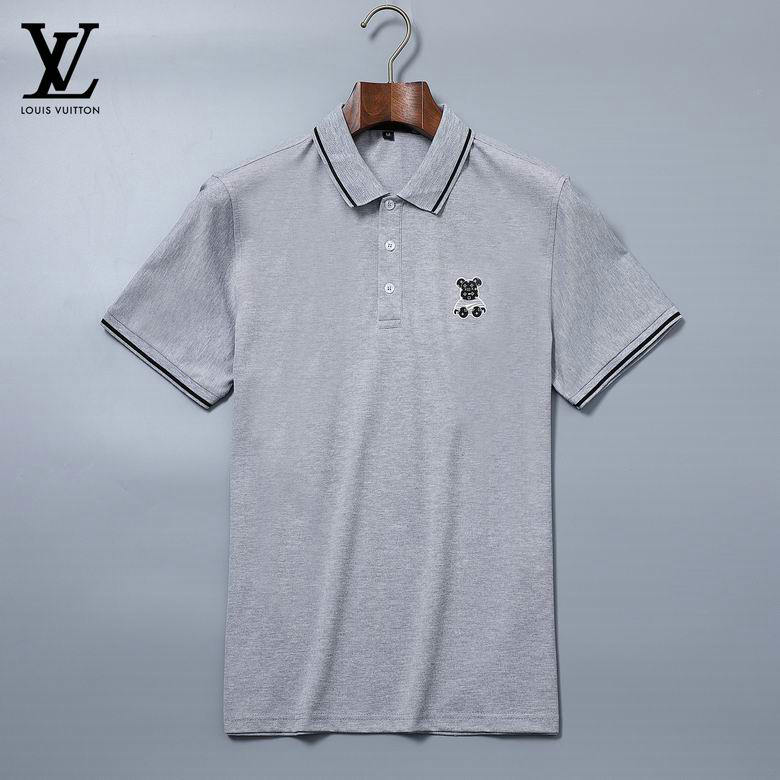 Wholesale Cheap LV Shorts Sleeve Lapel T Shirts for Sale