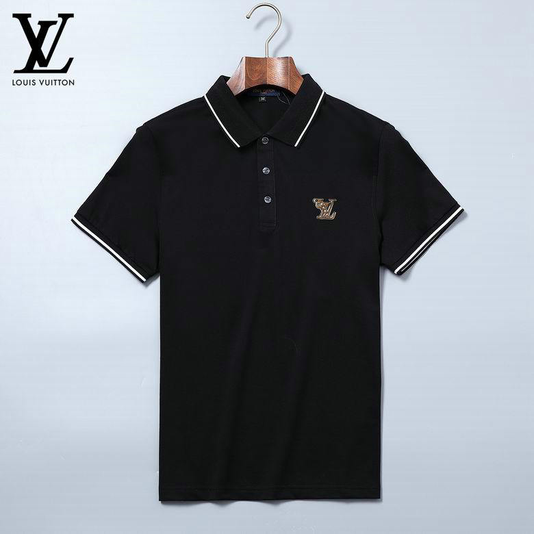 Wholesale Cheap LV Shorts Sleeve Lapel T Shirts for Sale