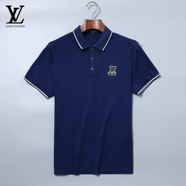 Wholesale Cheap LV Shorts Sleeve Lapel T Shirts for Sale
