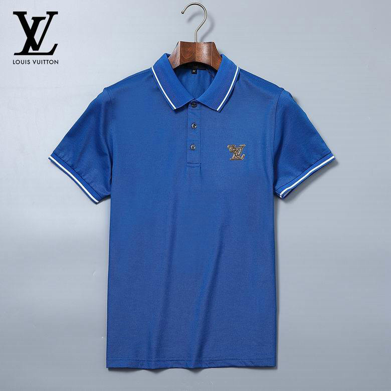 Wholesale Cheap LV Shorts Sleeve Lapel T Shirts for Sale