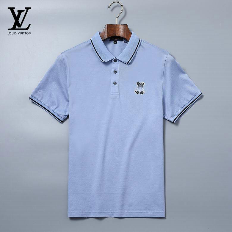 Wholesale Cheap LV Shorts Sleeve Lapel T Shirts for Sale
