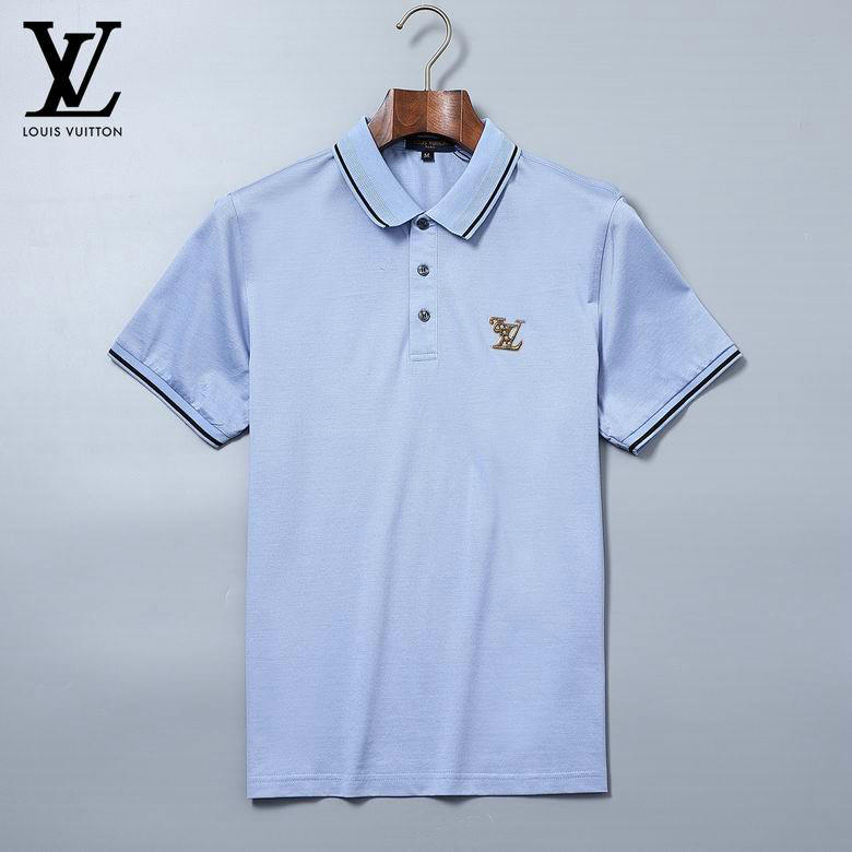 Wholesale Cheap LV Shorts Sleeve Lapel T Shirts for Sale