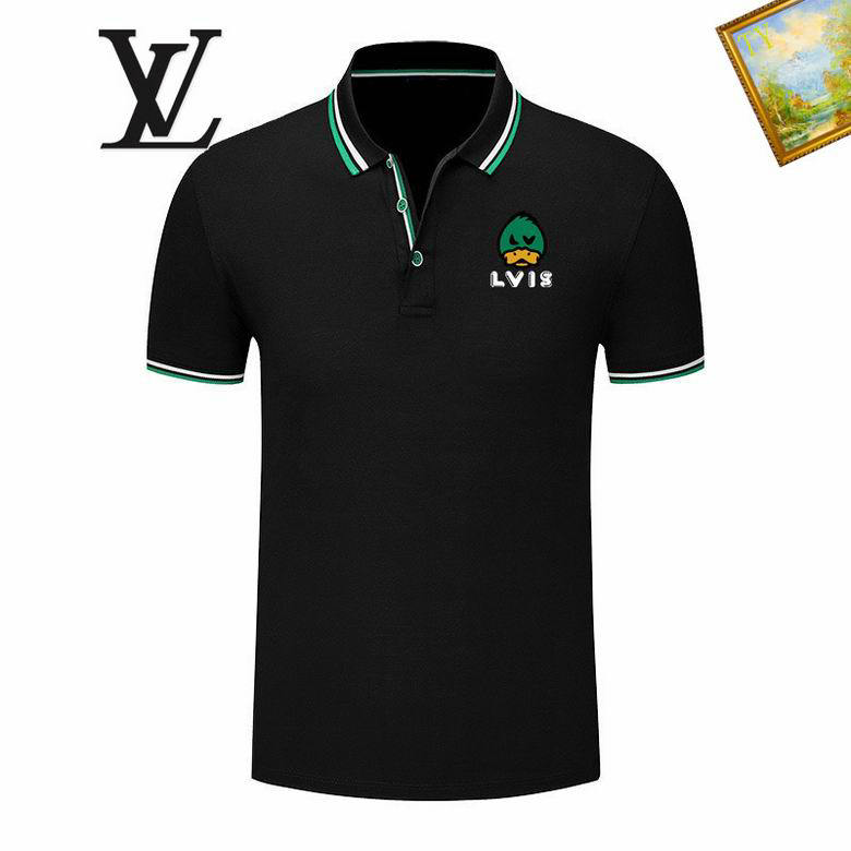 Wholesale Cheap LV Shorts Sleeve Lapel T Shirts for Sale