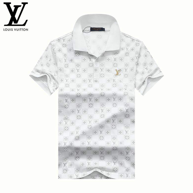 Wholesale Cheap LV Shorts Sleeve Lapel T Shirts for Sale