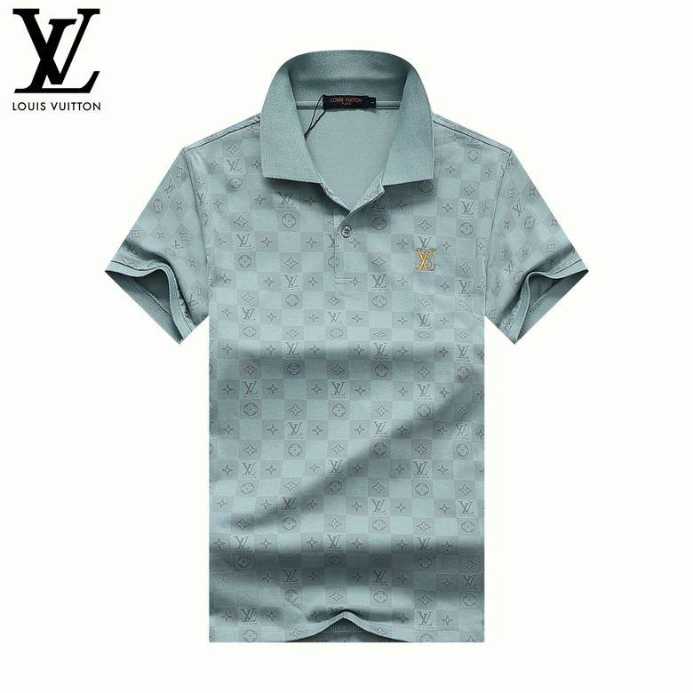 Wholesale Cheap LV Shorts Sleeve Lapel T Shirts for Sale