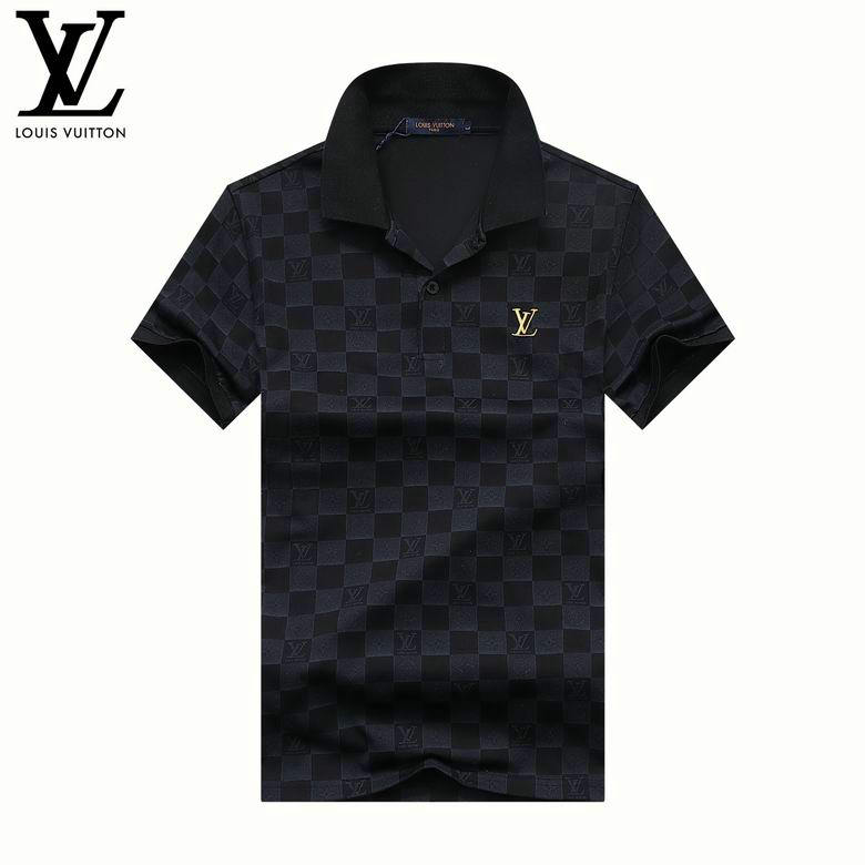 Wholesale Cheap LV Shorts Sleeve Lapel T Shirts for Sale