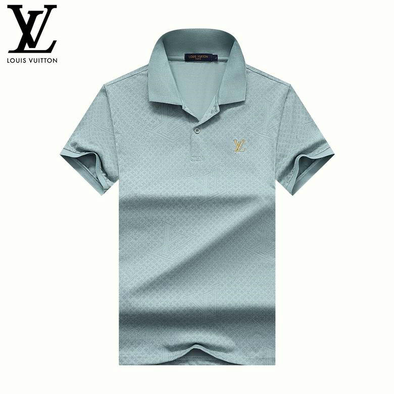 Wholesale Cheap LV Shorts Sleeve Lapel T Shirts for Sale