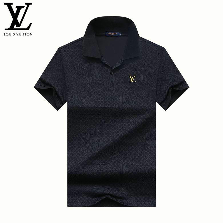 Wholesale Cheap LV Shorts Sleeve Lapel T Shirts for Sale