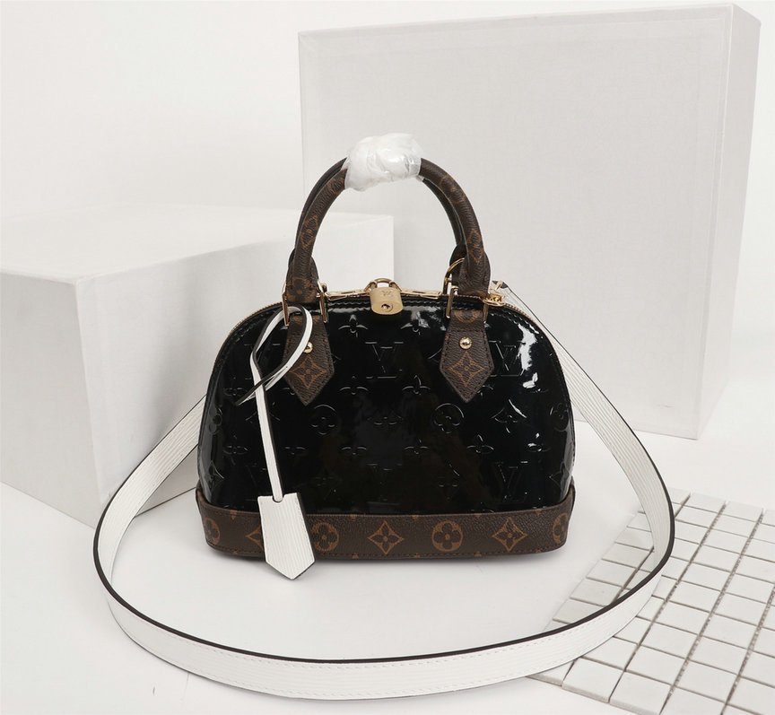 Wholesale Cheap Louis Vuitton Alma BB Monogram Vernis Leather bags for sale