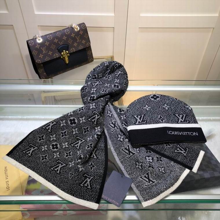 Wholesale Cheap Lv Scarf Hats set