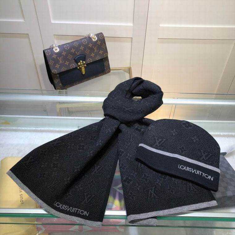 Wholesale Cheap Lv Scarf Hats set