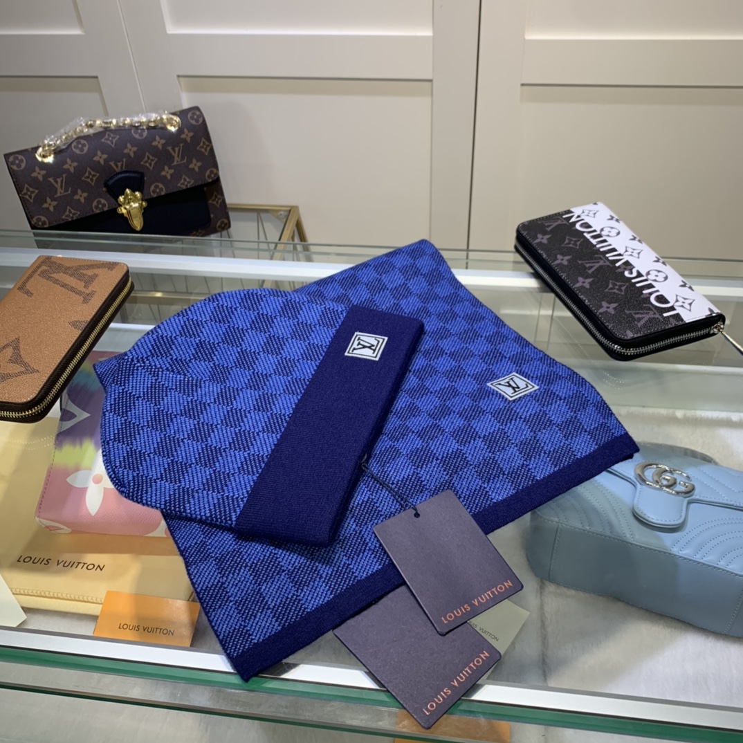 Wholesale Cheap Lv Scarf Hats set