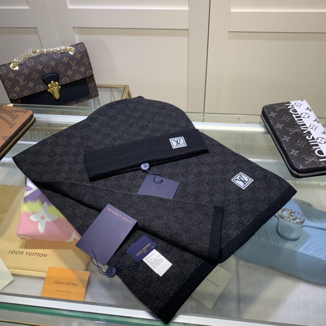 Wholesale Cheap Lv Scarf Hats set