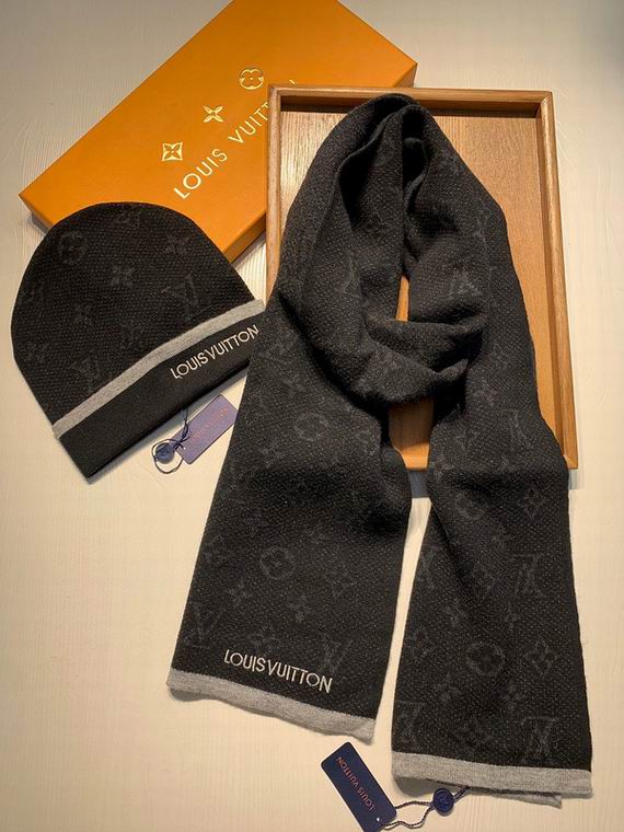 Wholesale Cheap Lv Scarf Hats set