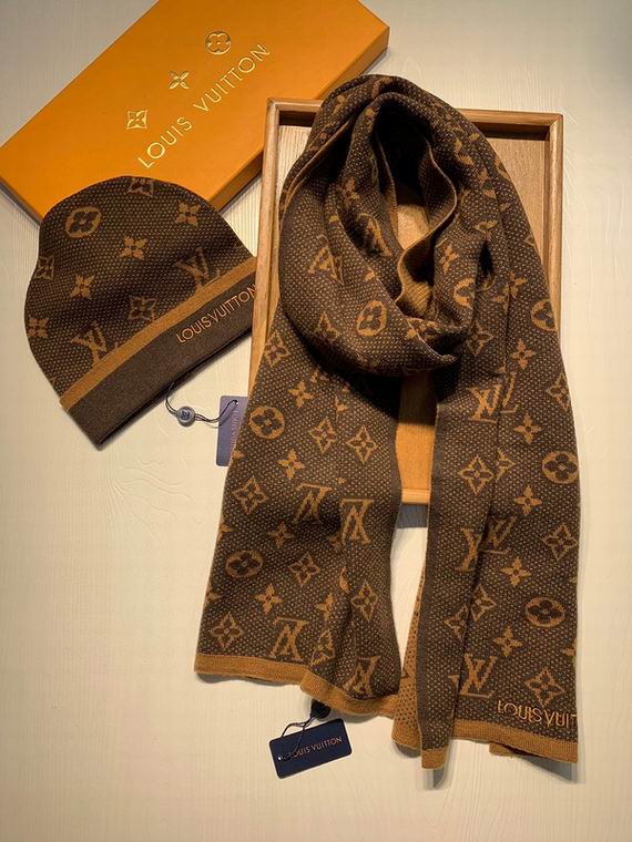 Wholesale Cheap Lv Scarf Hats set