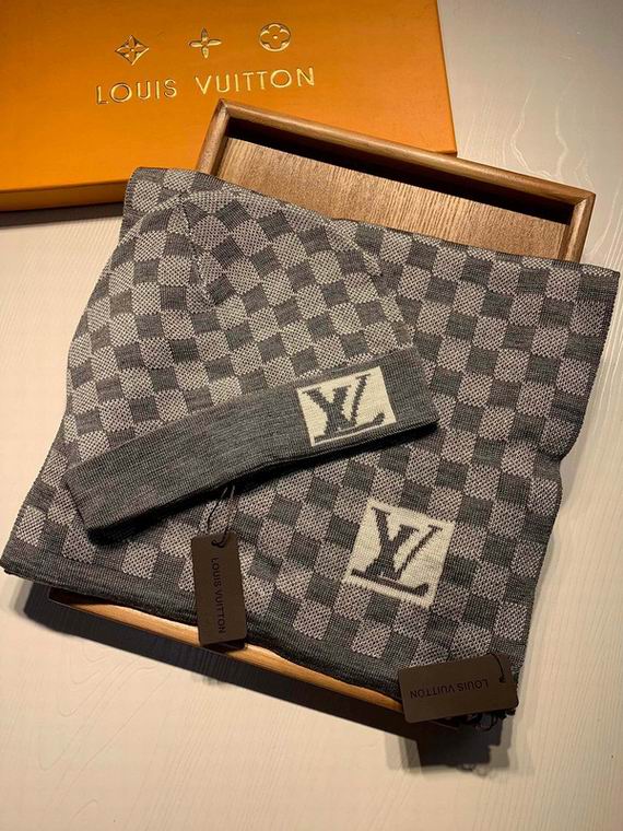 Wholesale Cheap Lv Scarf Hats set