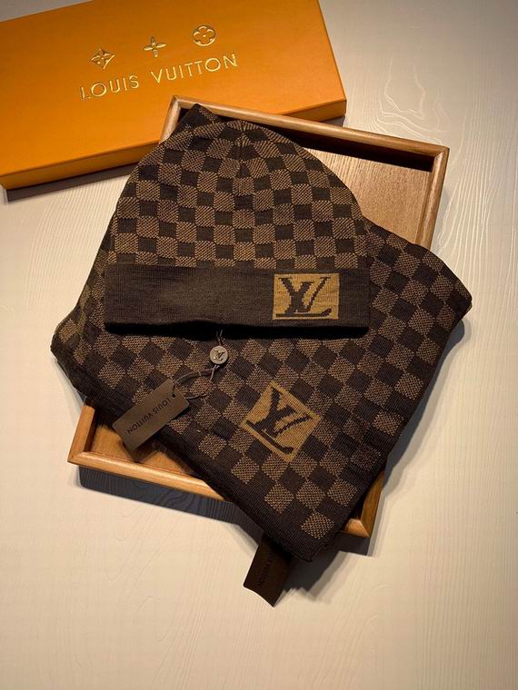 Wholesale Cheap Lv Scarf Hats set