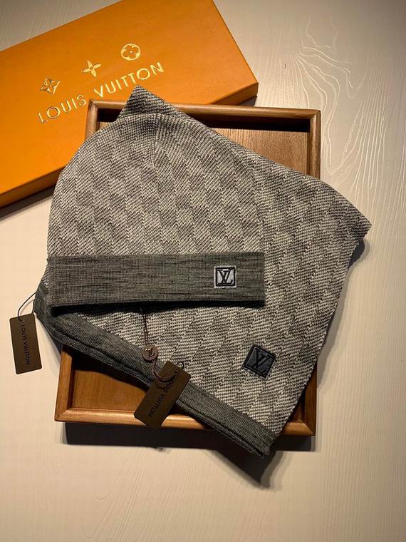 Wholesale Cheap Lv Scarf Hats set