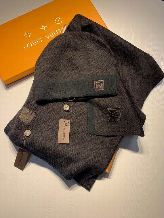 Wholesale Cheap Lv Scarf Hats set
