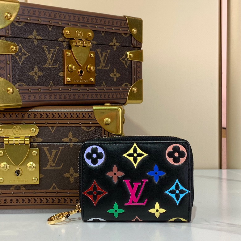 Wholesale AAA Louis Vuitton x Takashi Murakami Lou Wallet Black for Sale
